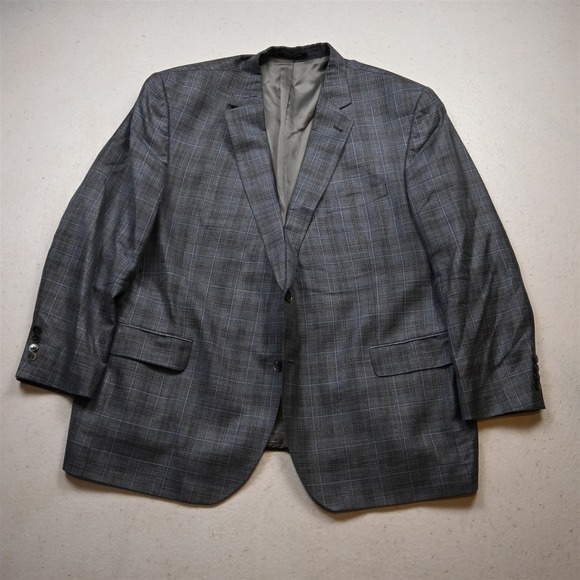 Loro Piana 52S Blue Plaid Wool Silk Linen Cooper Blazer Suit Jacket Sport Coat